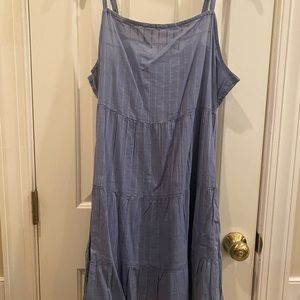 Old Navy Tiered Dobby Spaghetti Strap Chambray
